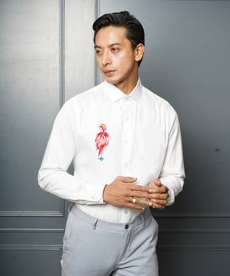 White frodo handpainted cotton shirt 4