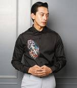 Black morph handpainted cotton shirt