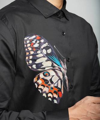 Black morph handpainted cotton shirt 3