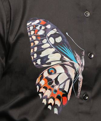 Black morph handpainted cotton shirt 4