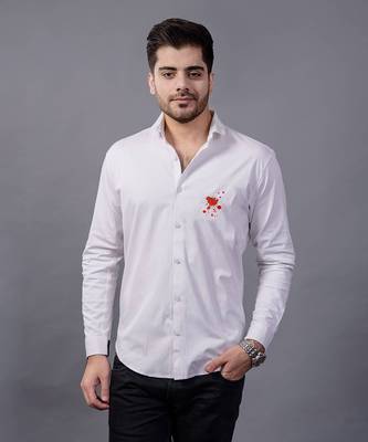 White daag  handpainted cotton shirt 1