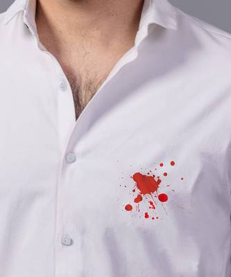 White daag  handpainted cotton shirt 2