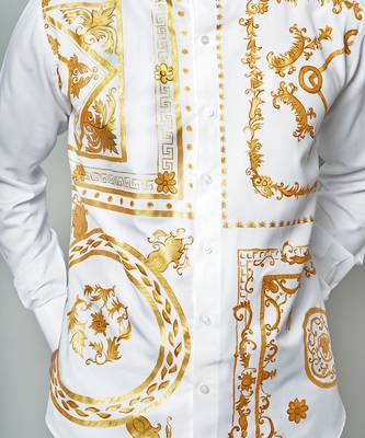 White monarch handpainted cotton shirt 4