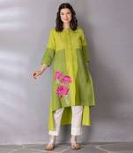Lime green kurta set