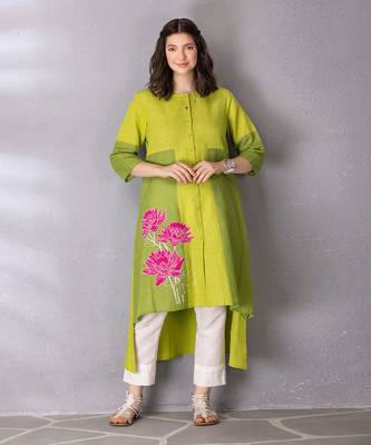 Lime green kurta set 2