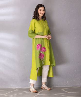 Lime green kurta set 4