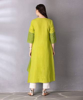 Lime green kurta set 5