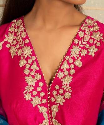 Jazzberry jampink modal silk garara set 2