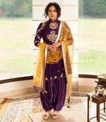 Grape purple modal silk kurta set