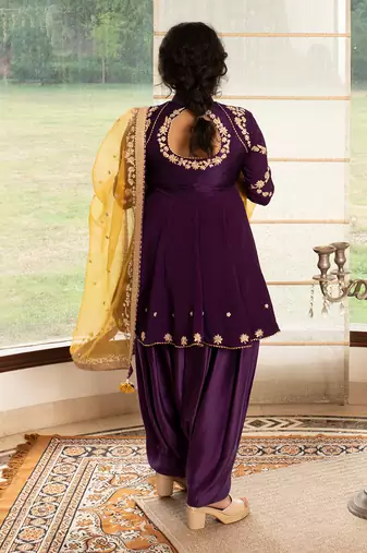 Grape purple modal silk kurta set