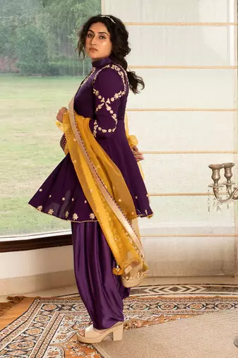 Grape purple modal silk kurta set