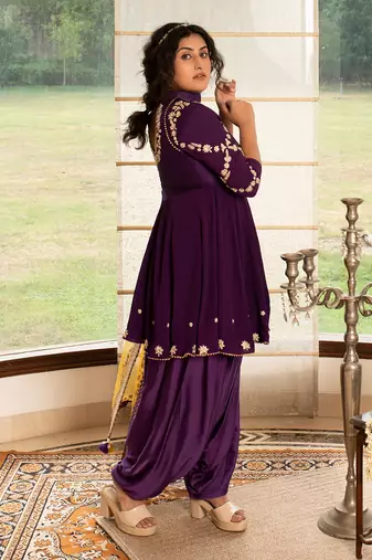 Grape purple modal silk kurta set