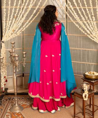 Jazzberry jampink modal silk anarkali set 4