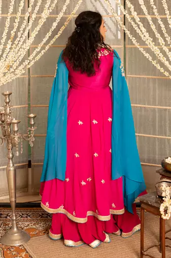 Jazzberry jampink modal silk anarkali set
