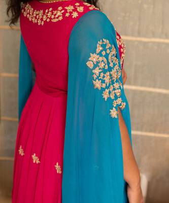 Jazzberry jampink modal silk anarkali set 5
