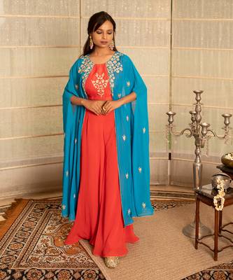 Coral modal silk kurta set 1