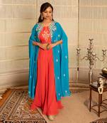 Coral modal silk kurta set