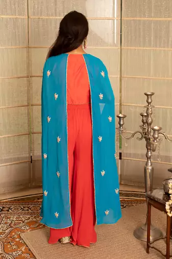 Coral modal silk kurta set