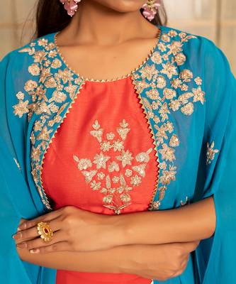 Coral modal silk kurta set 3