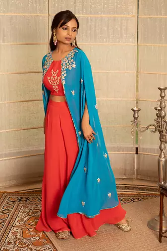 Coral modal silk kurta set