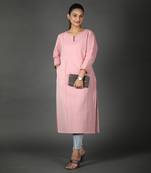 Pink linen kurti