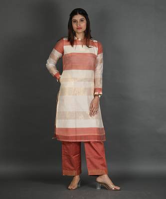 Deepl plum chanderi silk kurta set 2