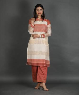 Deepl plum chanderi silk kurta set 5