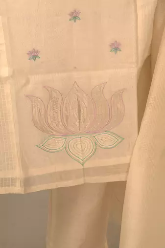 White chanderi silk kurta set