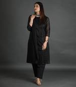 Black silk kurta set