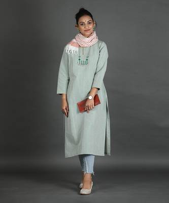 Light green linen kurta 1
