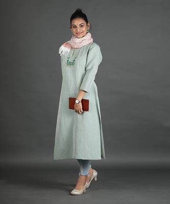 Light green linen kurta 2