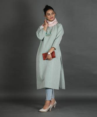 Light green linen kurta 3