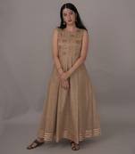 Beige chanderi gown