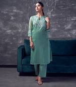 Light green chanderi silk kurta set