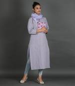 Lavender linen kurta