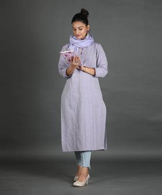 Lavender linen kurta 2