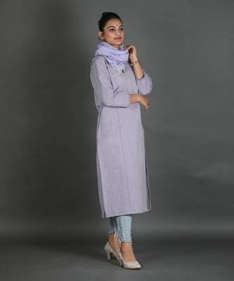 Lavender linen kurta 4