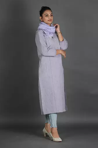 Lavender linen kurta