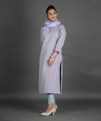 Lavender linen kurta 5