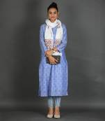 Steel blue cotton kurta