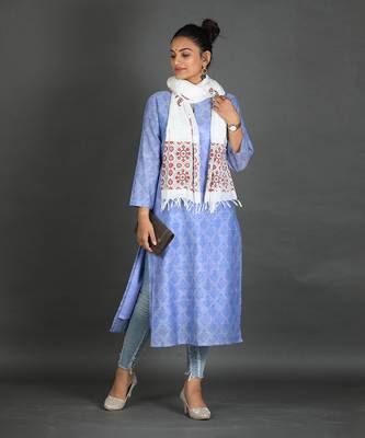 Steel blue cotton kurta 2