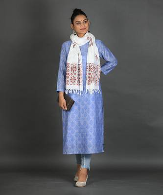 Steel blue cotton kurta 4