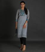 Grey chanderi silk kurta