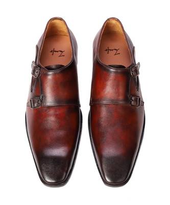 Wine edison double monks shoe 1