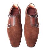 Brown jagger suede double monks shoe