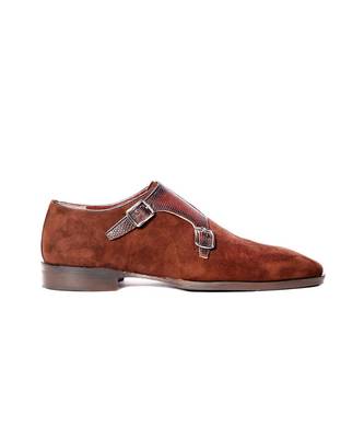 Brown jagger suede double monks shoe 3