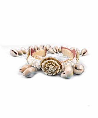 Embellished shell tassel bangles (set of 2) 2