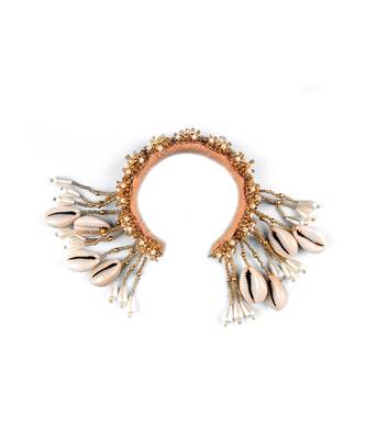 Shell tassel embellished bangles (set of 2) 3