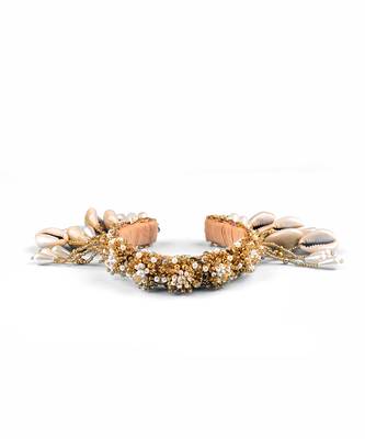 Shell tassel embellished bangles (set of 2) 4