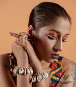 Shell embellished bangles (set of 2)